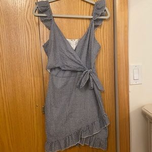 Gingham wrap dress